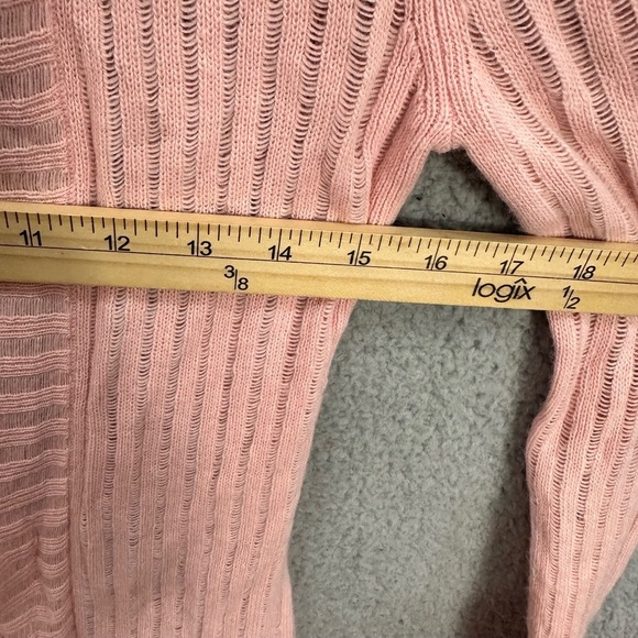Vtg Y2K Express Open Front Cardigan Womens XS Pink Lightweight Fairy Coquette - Picture 5 of 7
